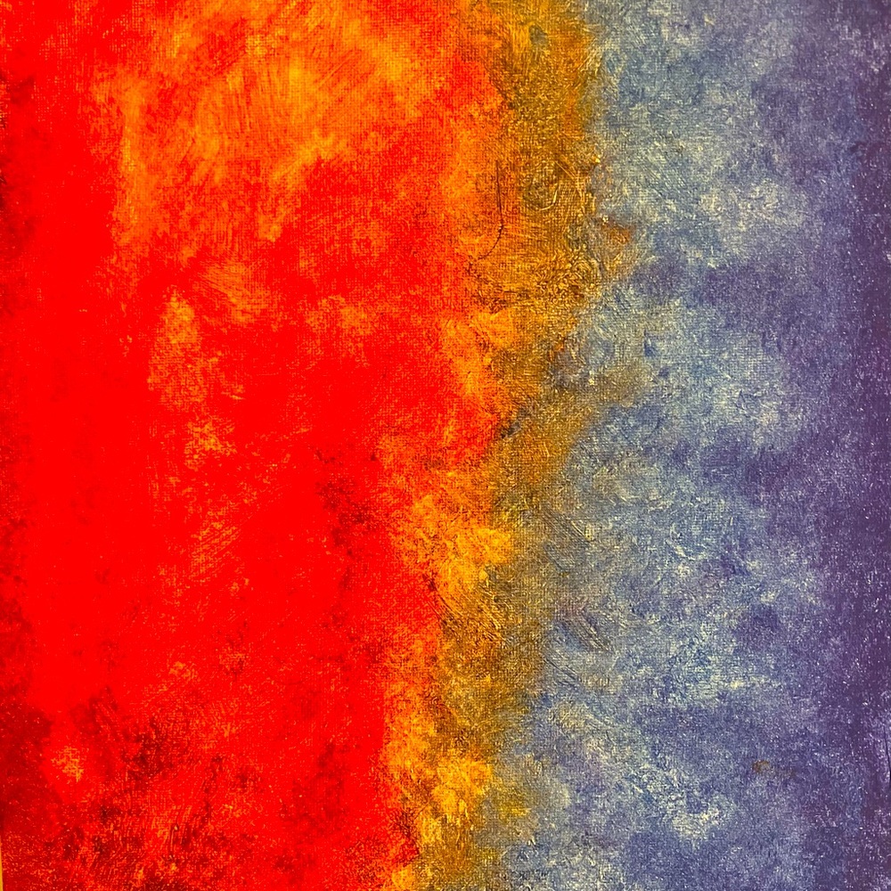 Handmade, painting of fire and ice union